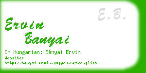 ervin banyai business card